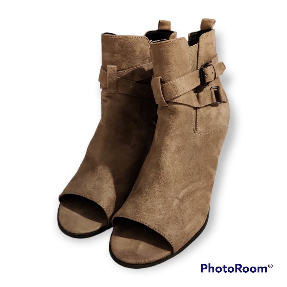 London Rag Peep Toe Booties